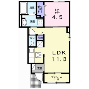 1LDK 間取り図