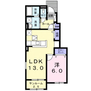 1LDK 間取り図