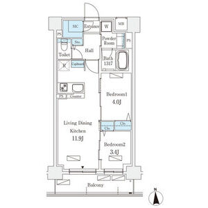 2LDK 間取り図