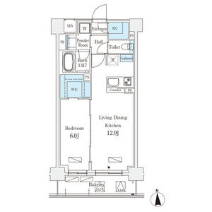 1LDK 間取り図
