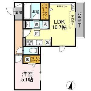 1LDK 間取り図