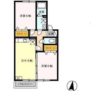 2DK 間取り図