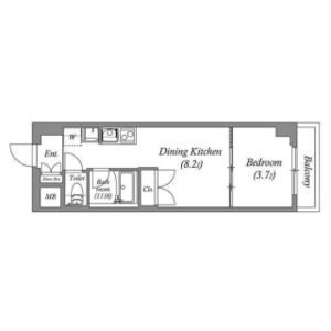 1DK 間取り図