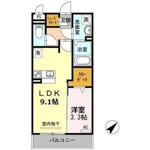 1LDK 間取り図