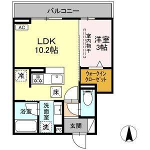 1LDK 間取り図