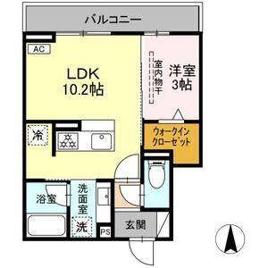 1LDK 間取り図