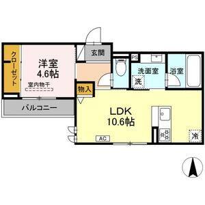 1LDK 間取り図
