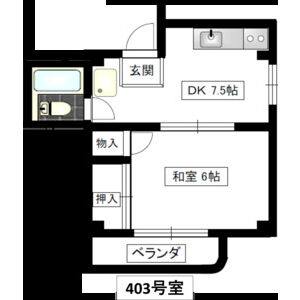1DK 間取り図