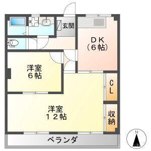 2DK 間取り図