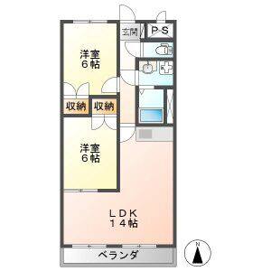2LDK 間取り図