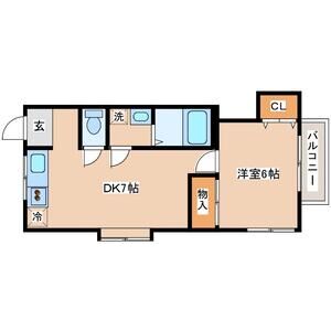 1DK 間取り図