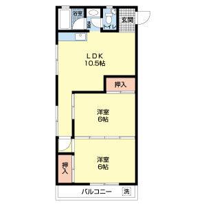 2LDK 間取り図