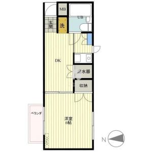 1DK 間取り図