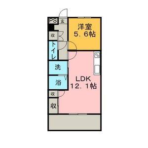 1LDK 間取り図