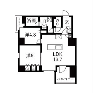 2LDK 間取り図