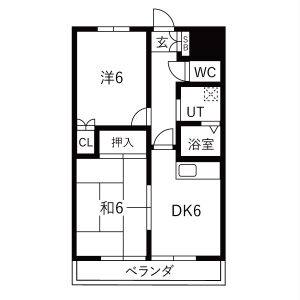 2DK 間取り図