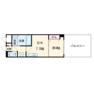 1DK 間取り図