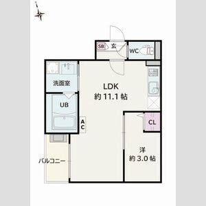 1LDK 間取り図
