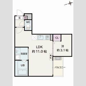 1LDK 間取り図