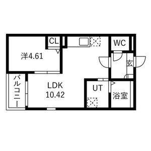 1LDK 間取り図