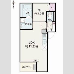 1LDK 間取り図