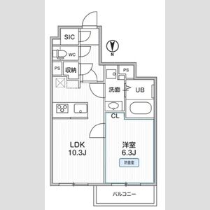 1LDK 間取り図