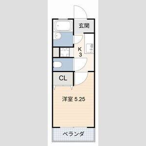 1K 間取り図