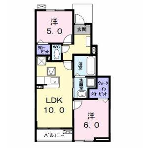 2LDK 間取り図