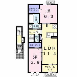 2LDK 間取り図