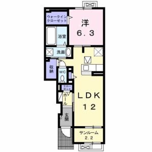 1LDK 間取り図