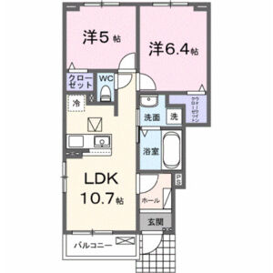 2LDK 間取り図