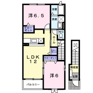 2LDK 間取り図
