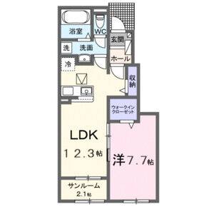 1LDK 間取り図
