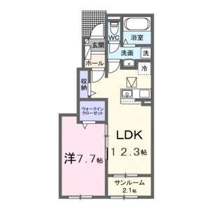 1LDK 間取り図