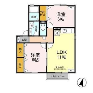 2LDK 間取り図