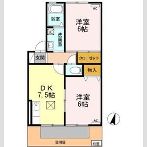 2DK 間取り図