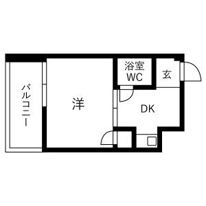 1K 間取り図