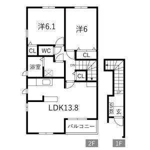 1LDK 間取り図