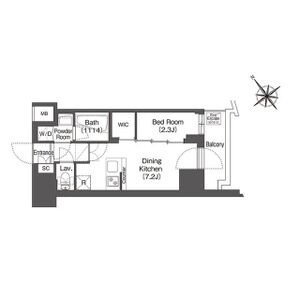 1DK 間取り図