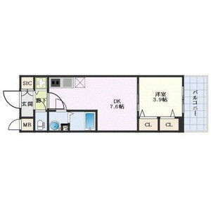 1DK 間取り図