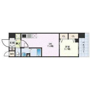 1DK 間取り図