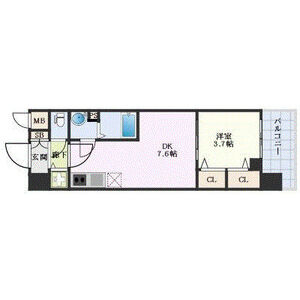 1DK 間取り図