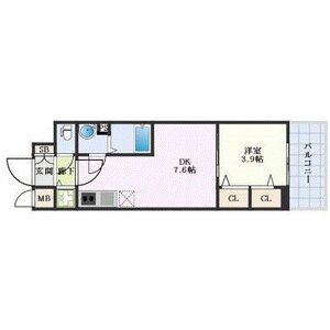 1DK 間取り図