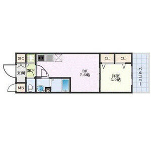 1DK 間取り図