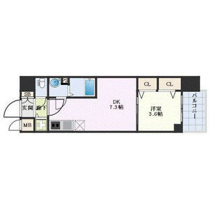 1DK 間取り図