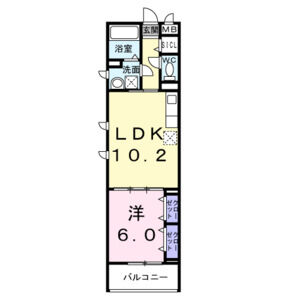 1LDK 間取り図