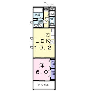 1LDK 間取り図