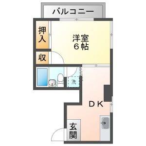 1DK 間取り図