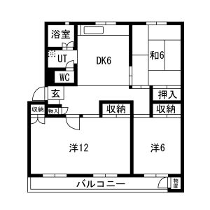 3DK 間取り図
