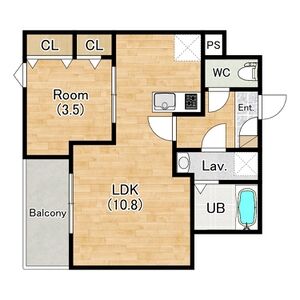 1LDK 間取り図